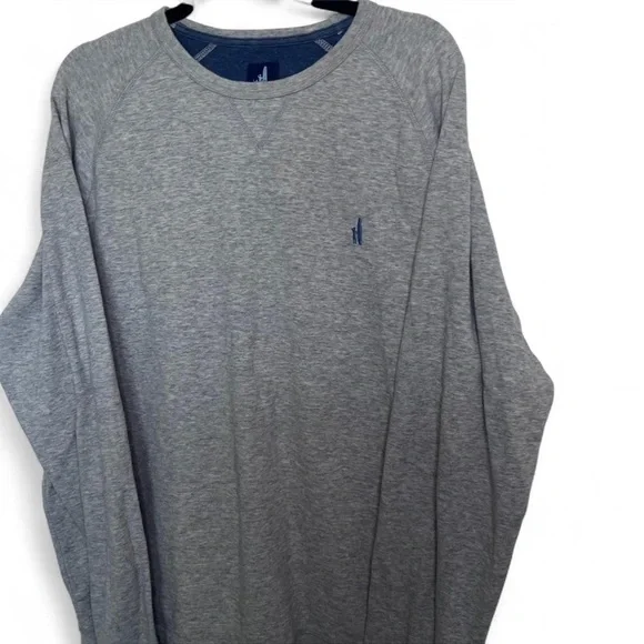 Johnnie-O Gray Crewneck Sweatshirt XL Cotton Blend Logo Pullover - Picture 3 of 5